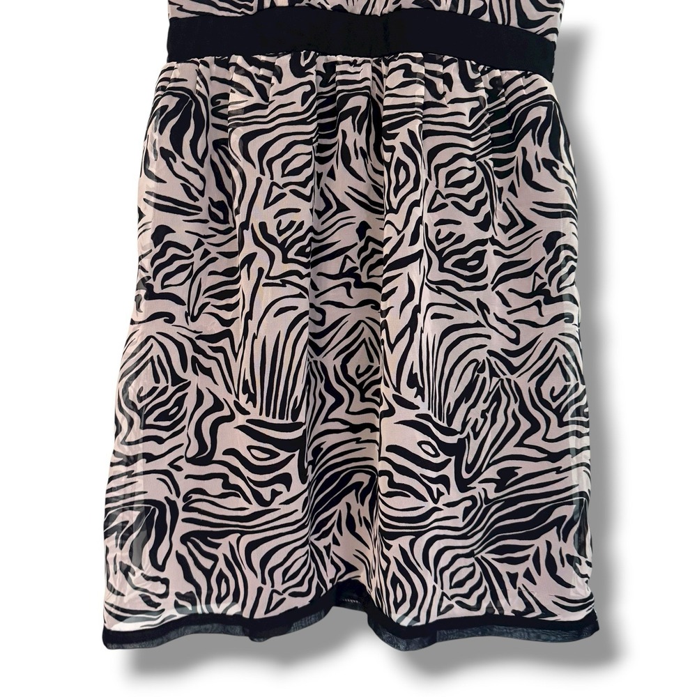 Women's Medium Y2k Babydoll Tank‎ Top Zebra Print 2000s Party Girl Paris Hilton - Picture 3 of 11